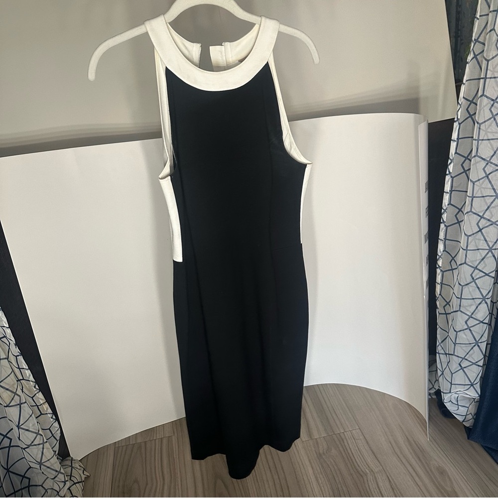 Banana Republic Black and White Midi Dress